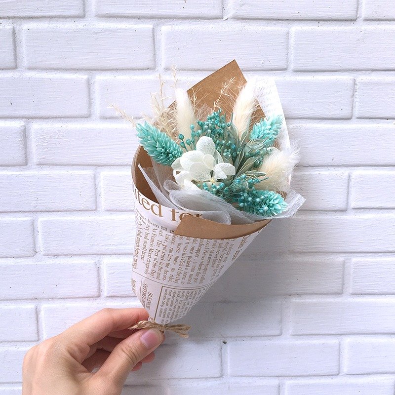 八色派对花束-湖水绿  干燥混不凋花 - 干燥花/捧花 - 植物．花 