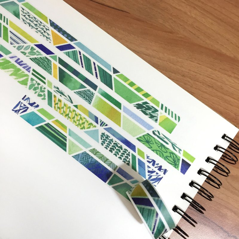 森林图腾纸胶带 - 纸胶带 - 纸 绿色