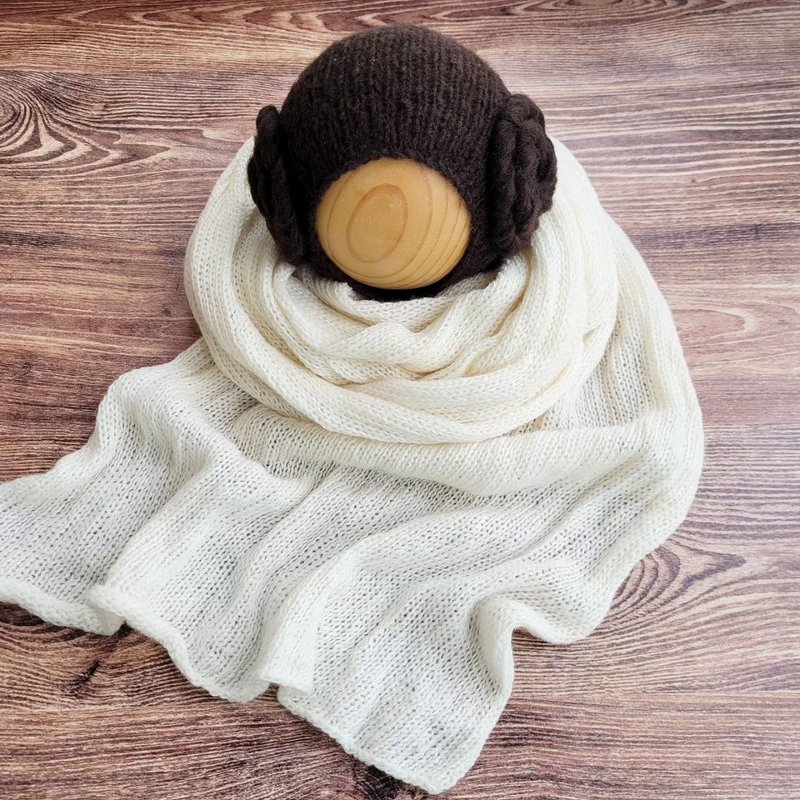 附包裹的公主帽、新生儿拍照道具 - 婴儿饰品 - 羊毛 多色