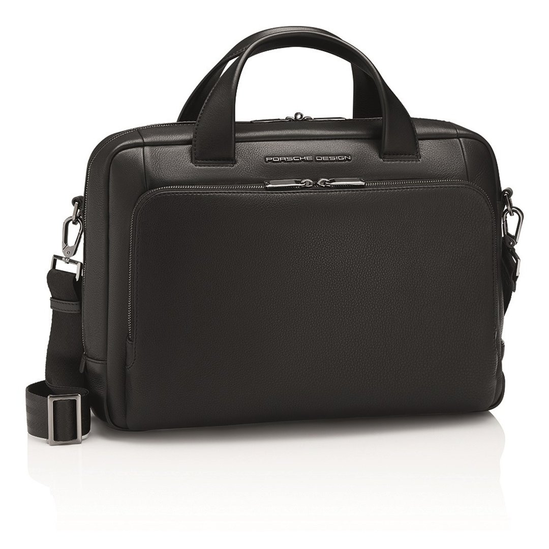 保时捷设计 限量3折 德国顶级小牛皮旅行公文包 全新专柜展示品 - 公文包/医生包 - 真皮 黑色