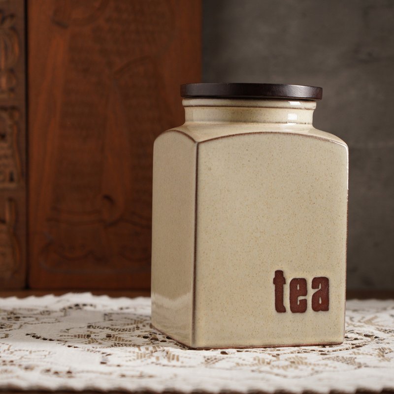 英国简约风茶叶收纳罐/储物罐 - 收纳用品 - 陶 卡其色