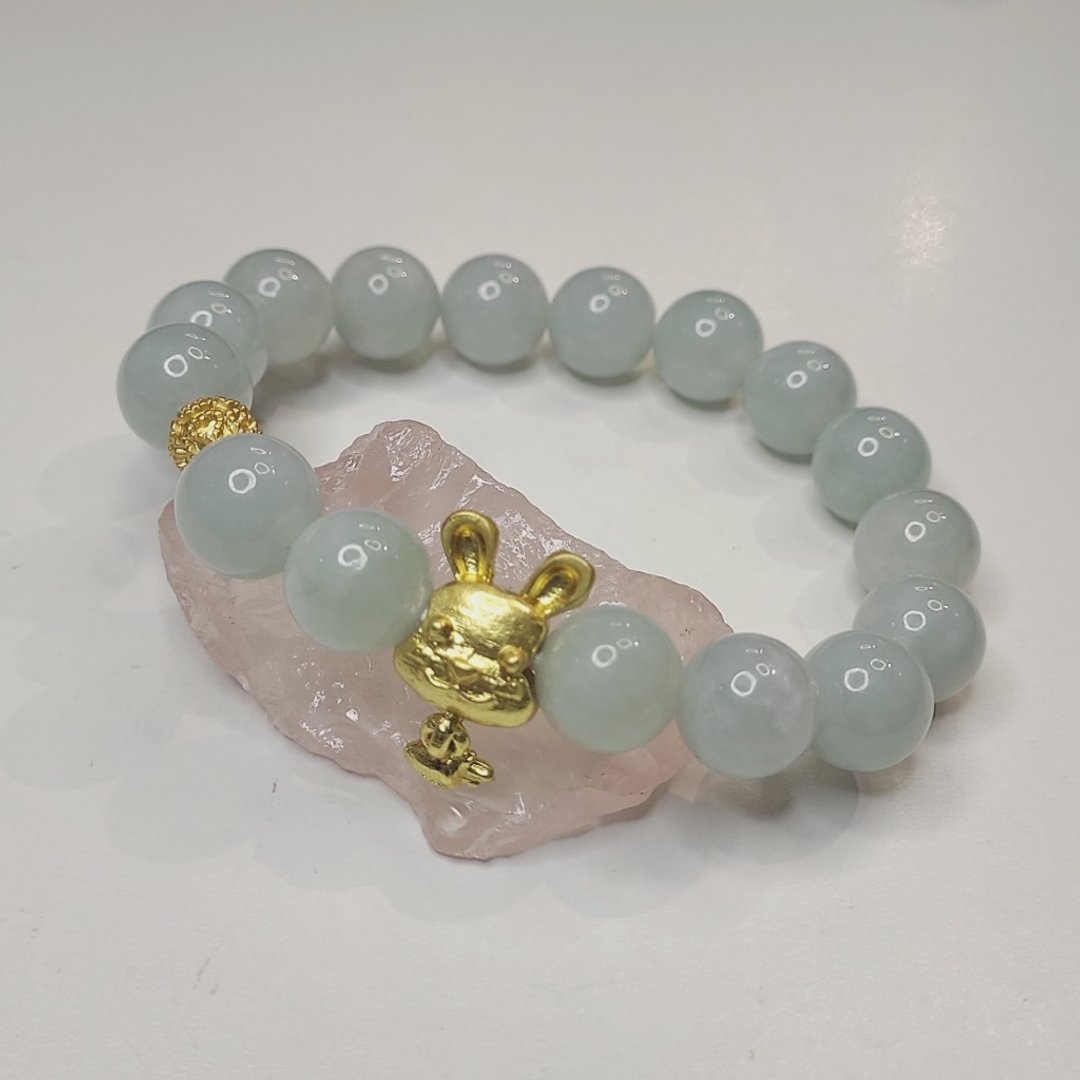缅旬翡翠硬玉配生肖手錬 - 招财 保平安 事业发展 - 手链/手环 - 半宝石 