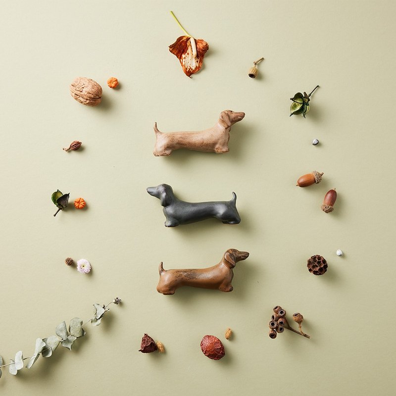 乐Y系列 腊肠狗-黑糖、奶油、巧克力  | 摆件 - 摆饰 - 陶 