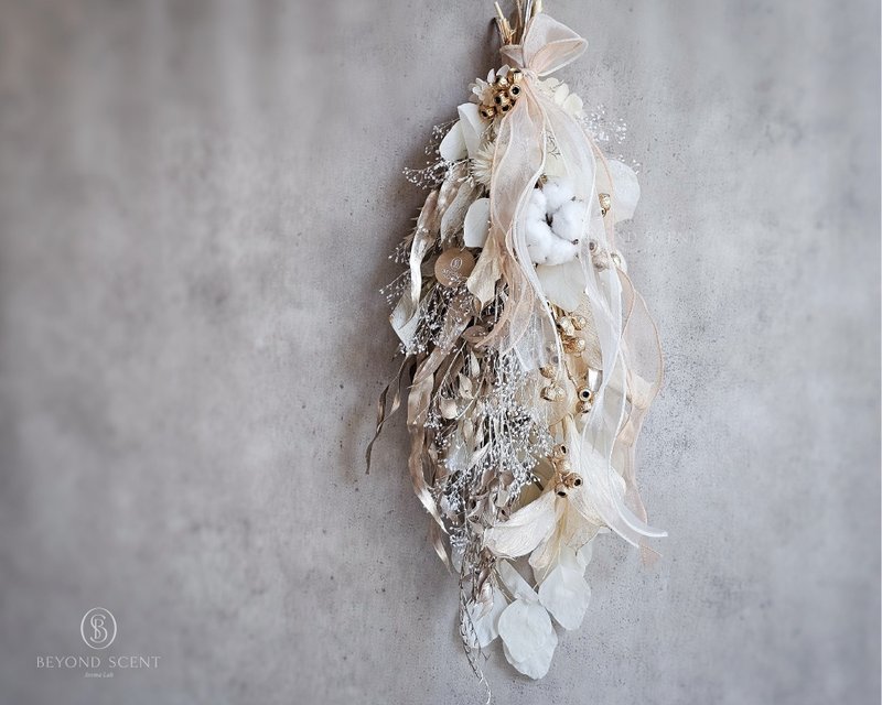 白金永生圣诞挂饰 - 干燥花/捧花 - 植物．花 金色