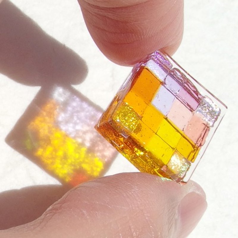 幸福玻璃 (しあわせ【歩】) 护身符 【预约制作】 - 吊饰 - 玻璃 橘色