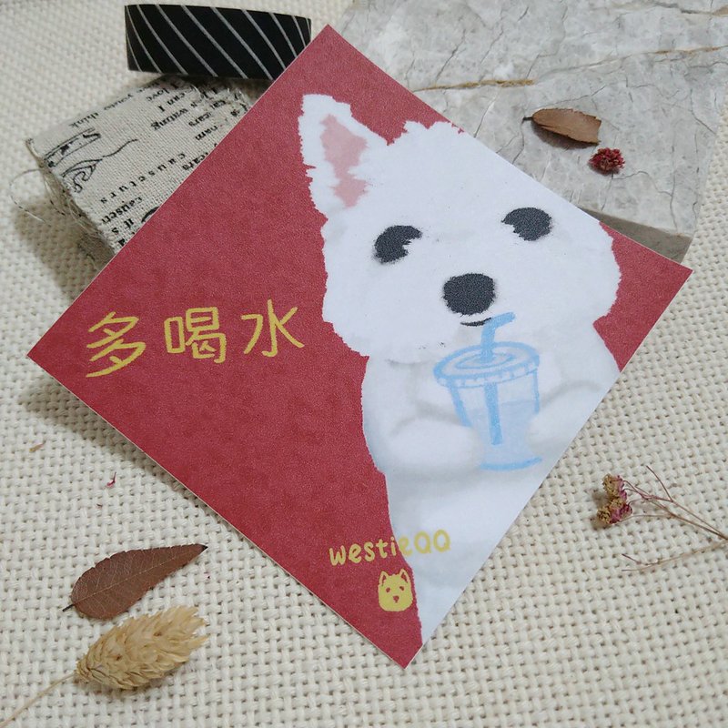 多喝水-春联-防水贴纸~利是封-挥春-福贴-西高地白梗 - 红包/春联 - 防水材质 