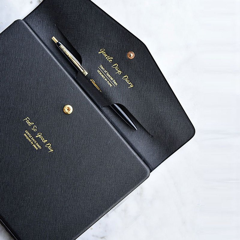 2019 温柔好日皮革周志(时效)-经典黑,PPC95116 - 笔记本/手帐 - 人造皮革 黑色