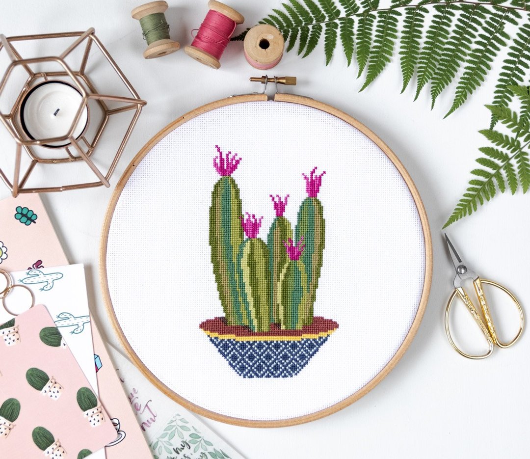 Cereus Plant Cross Stitch PDF Pattern 十字繡 - 编织/刺绣/羊毛毡/裁缝 - 其他材质 