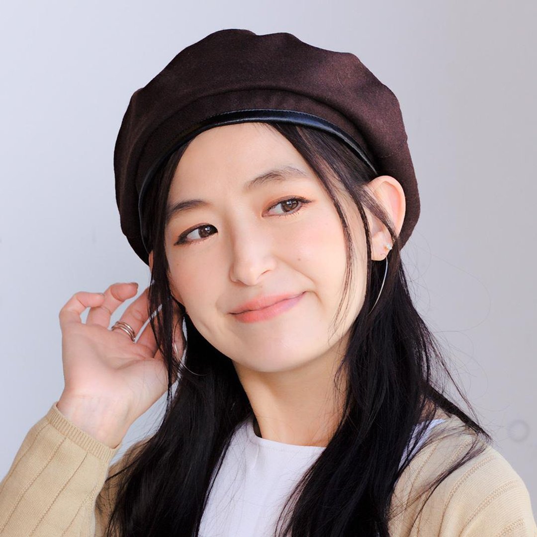 Beret Brown Wool Classic Japanese Solid Hat Beanie ICHIYONPLUS iber0090 - 帽子 - 羊毛 咖啡色