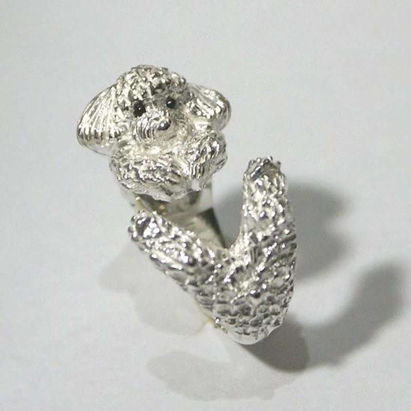 Poodle clinging ring [Free shipping] A poodle ring that clings to your fingers and has a fluffy coat. - 戒指 - 其他金属 