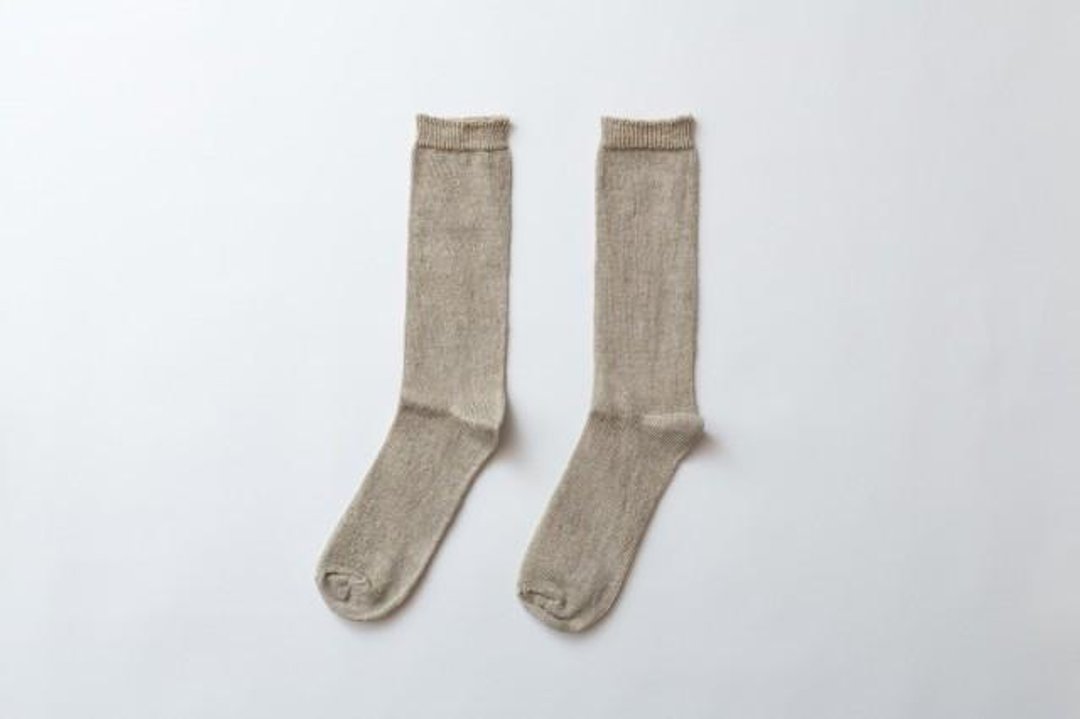 Linen knit socks (Natural) Women - 其他 - 棉 卡其色