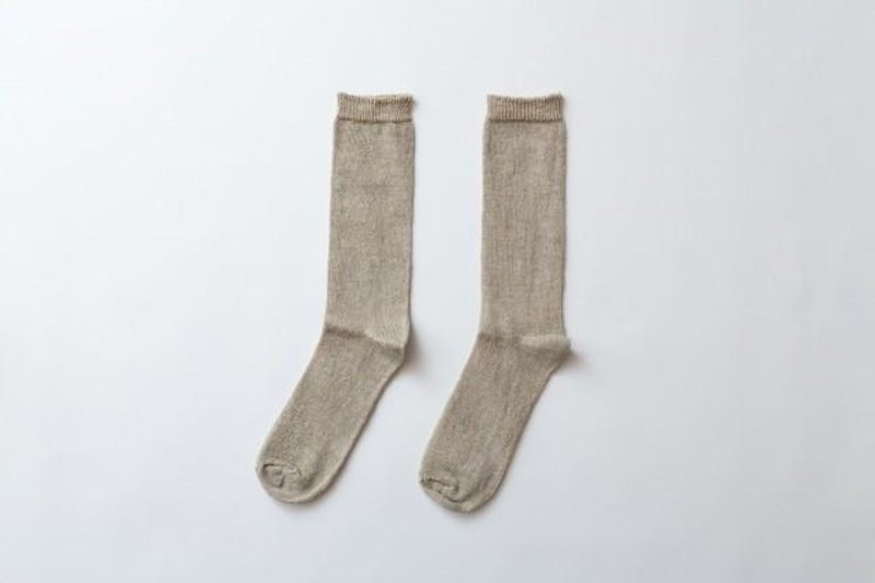 Linen knit socks (Natural) Women - 其他 - 棉．麻 卡其色