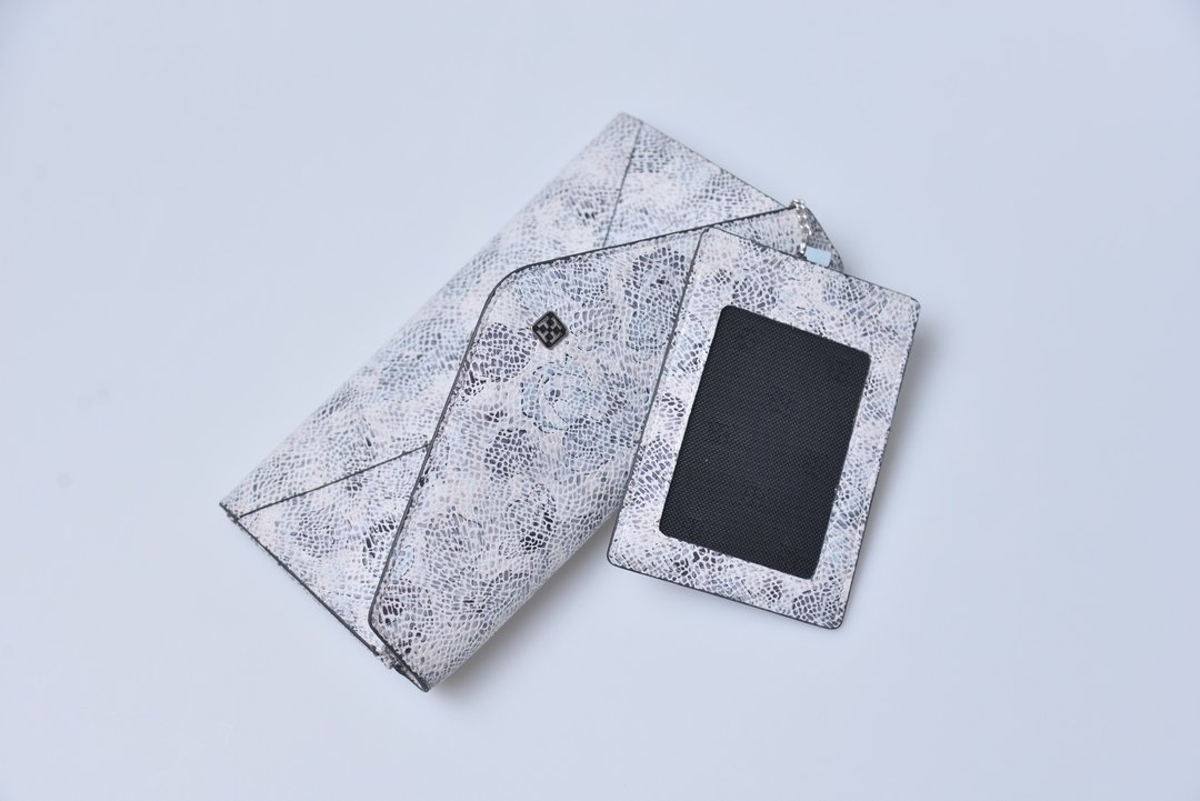 Tosca | Envelope CardCase Wallet /蓝暗花-真皮卡套 长钱包 - 皮夹/钱包 - 真皮 