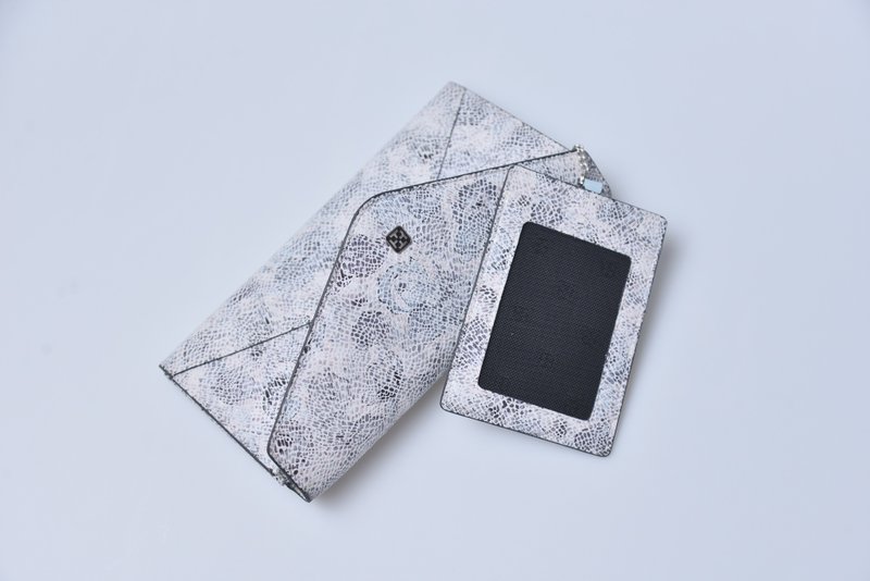 Tosca | Envelope CardCase Wallet /蓝暗花-真皮卡套 长钱包 - 皮夹/钱包 - 真皮 