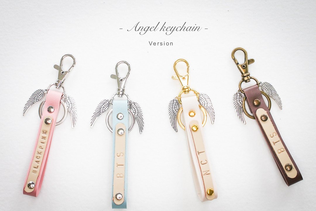 Leather Key Ring hand made - Angel Series - 吊饰 - 人造皮革 多色