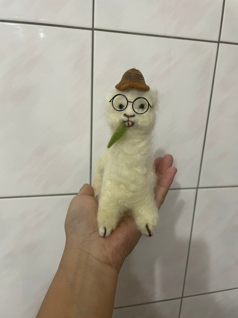 哈买二齿羊驼 草泥马 羊毛毡 - 玩偶/公仔 - 羊毛 白色