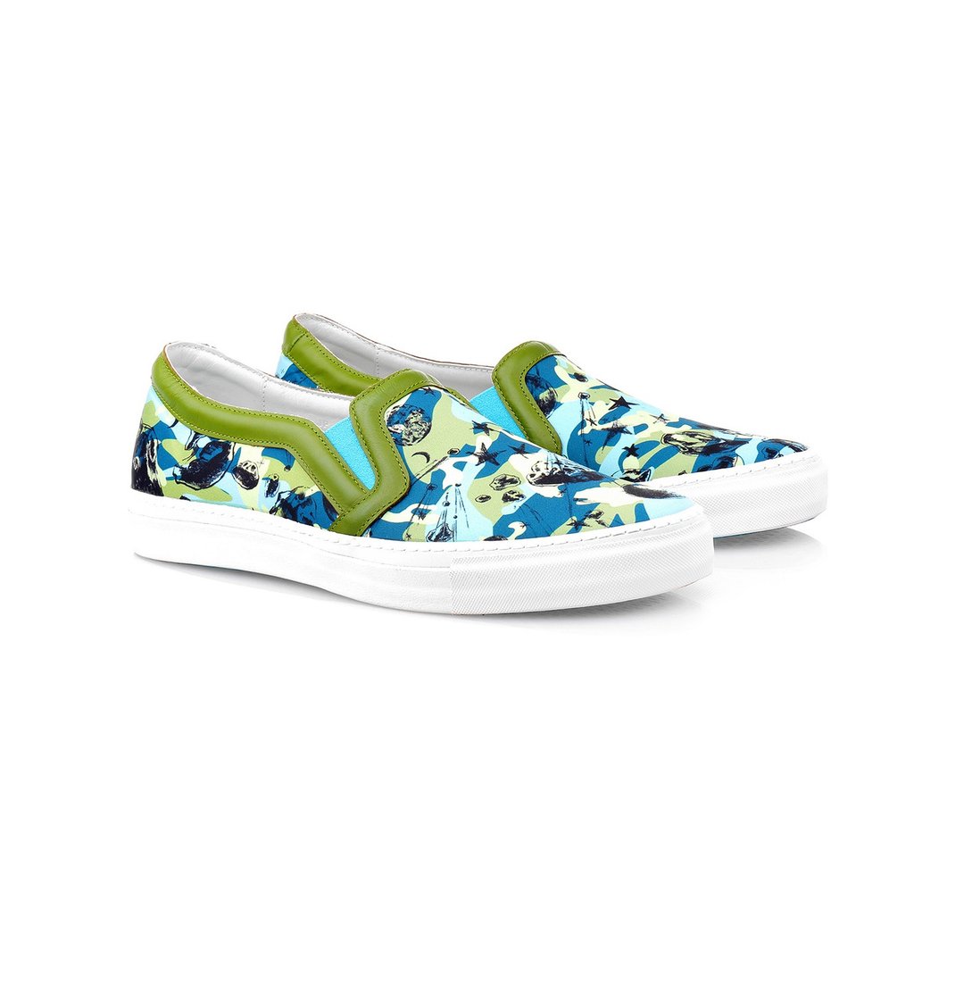 星际迷宫 - 休闲男鞋 - 男款休闲鞋 - 真皮 绿色