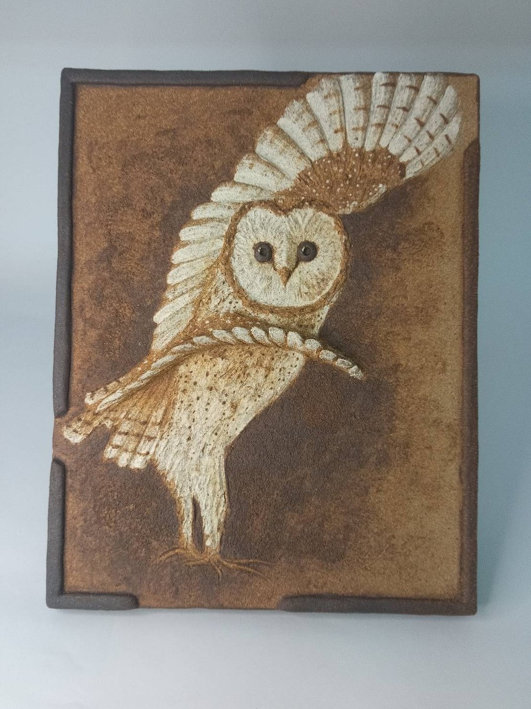 浮雕壁饰-仓鸮(一)/陶艺品/原创 - 海报/装饰画/版画 - 陶 