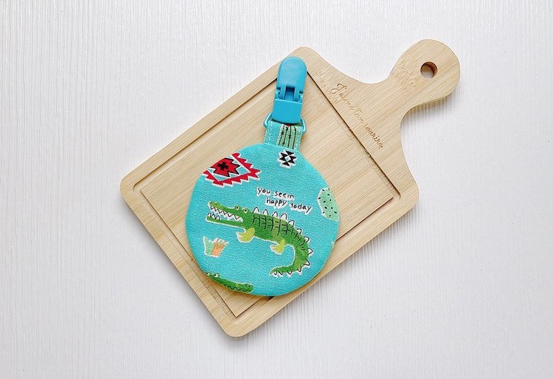 鳄鱼宝宝圆型平安符袋 平安符袋 香火袋 弥月礼 平安(福袋) - 平安符/符袋 - 棉．麻 