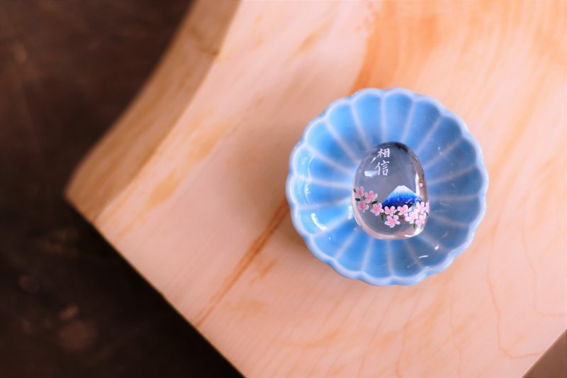 【富士山】天然石彩绘 - 摆饰 - 宝石 白色