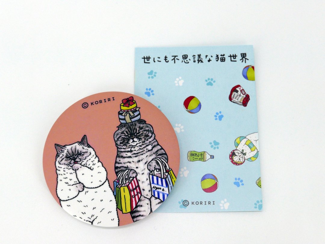 世上不可思议的猫世界徽章－购物款 - 徽章/别针 - 其他金属 多色