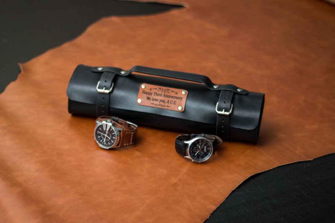 Leather watch roll for 6-18 watches, Leather pouch watch, Watch storage - 收纳用品 - 真皮 多色
