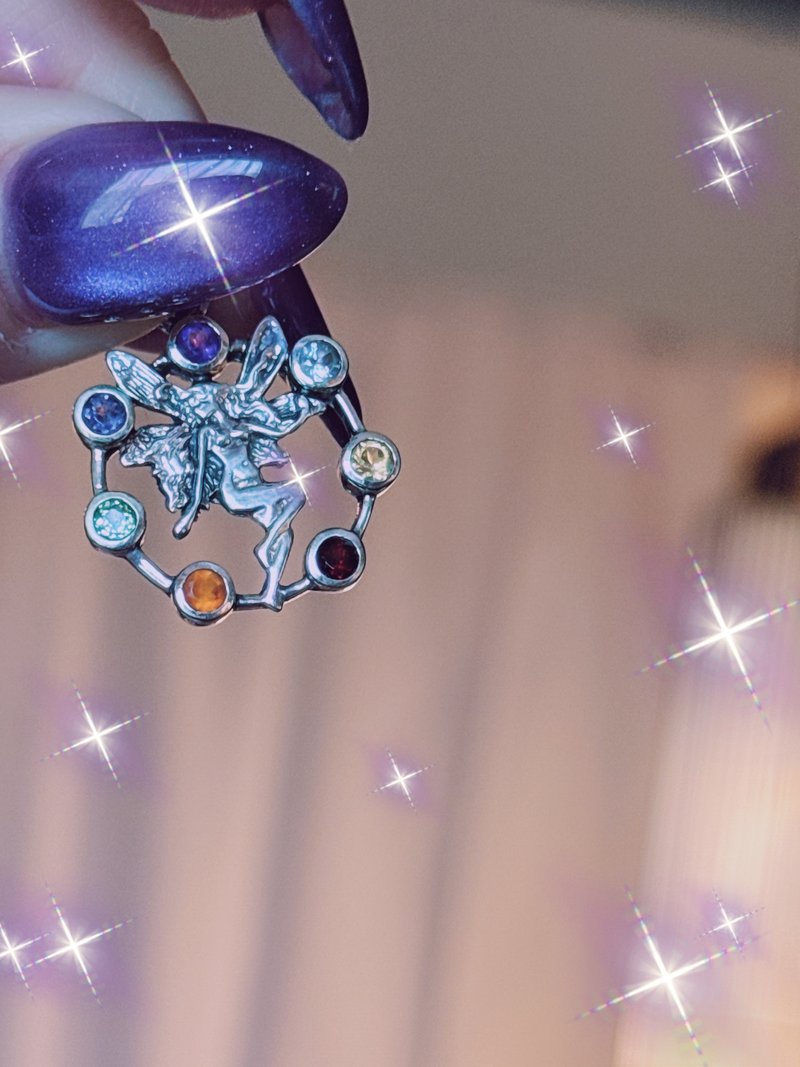 精灵 7 脉轮 - 项链 - 纯银 多色