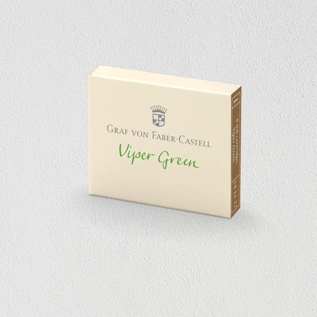 【Graf von Faber-Castell】6入欧规卡式墨水-毒蛇绿(原厂正货) - 其他 - 颜料 绿色