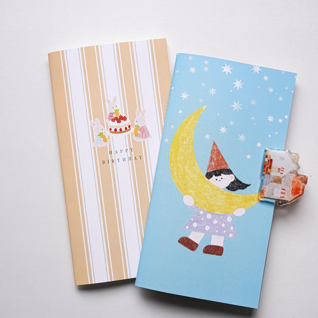 原创TN标准内芯手帐本 彩色插画混合内页 盐系 - 贴纸 - 纸 