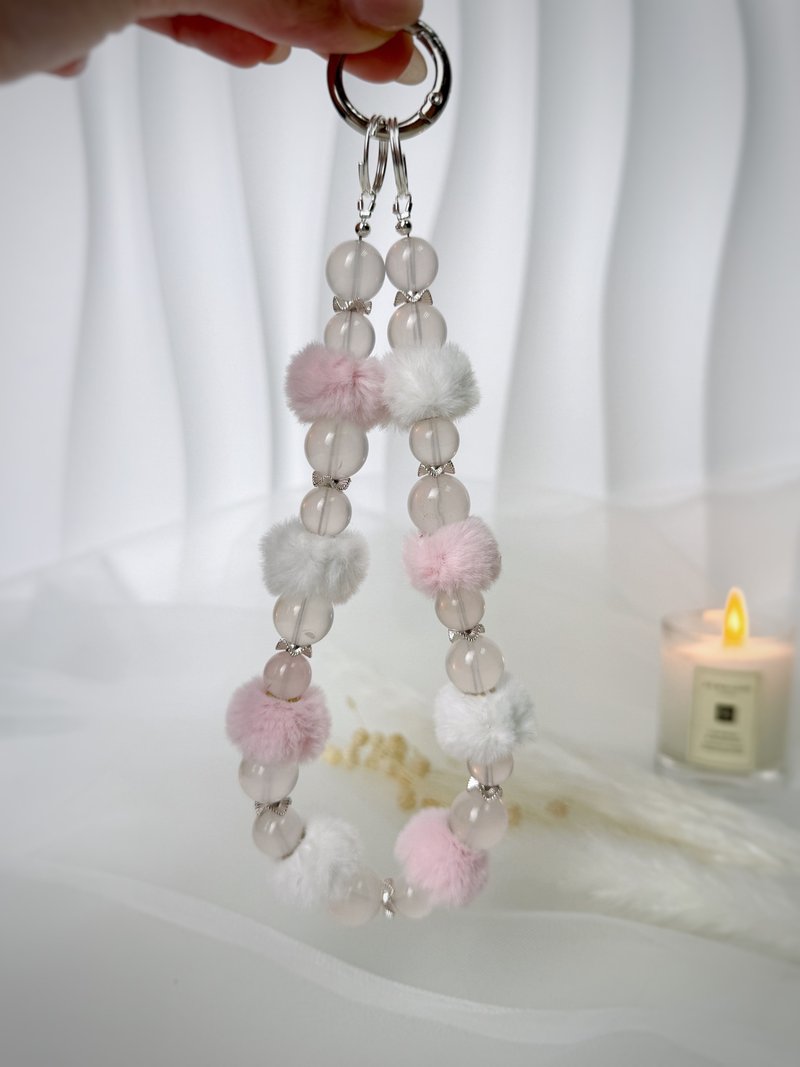 白水晶设计款手机绳 - 手链/手环 - 水晶 