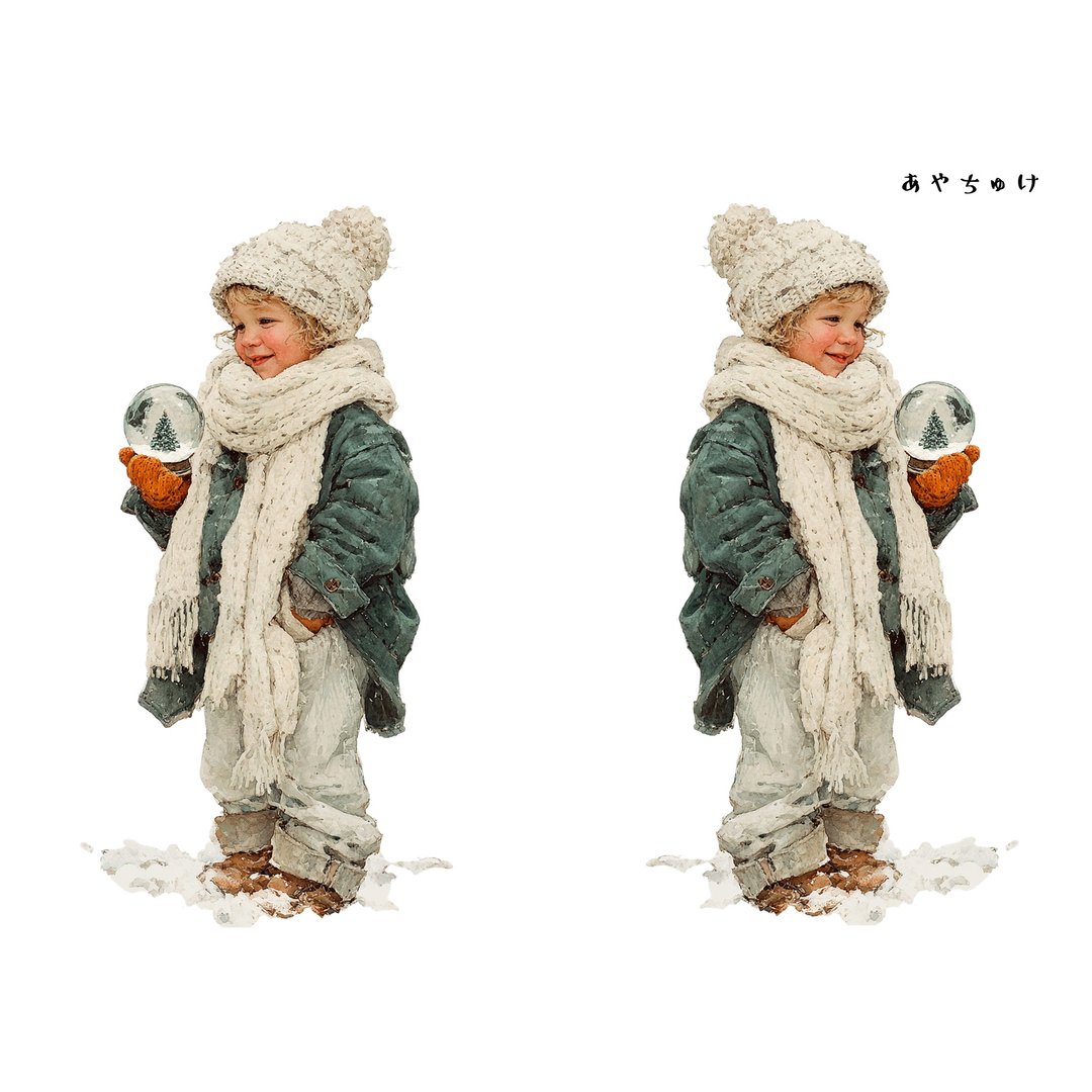【11月新品2】08-108-0111 人物贴纸 圣诞复古风 - 贴纸 - 纸 