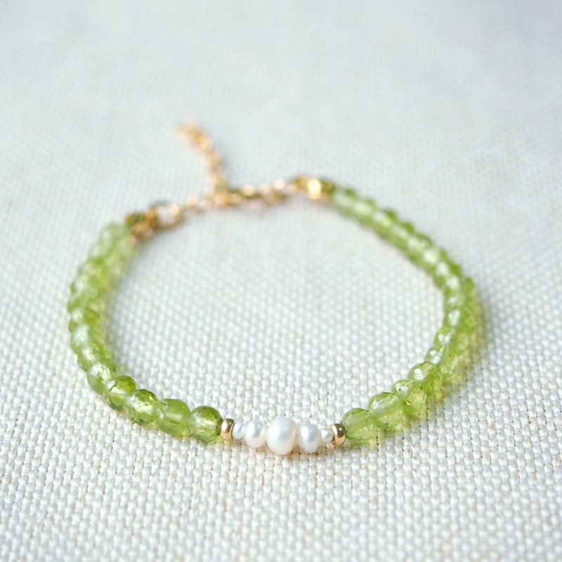 天然橄榄石手链 - 手链/手环 - 宝石 绿色