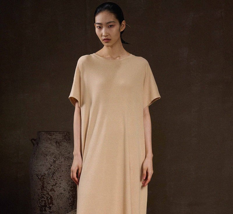 【寬鬆双色】新中式复古 针织连衣裙 - 洋装/连衣裙 - 棉．麻 多色