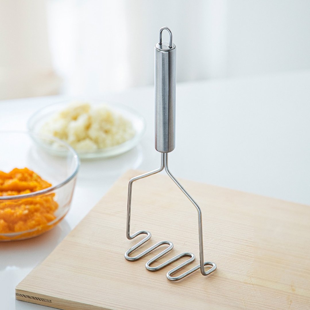 日本霜山 不锈钢压泥器/捣泥器 - 厨房用具 - 不锈钢 银色