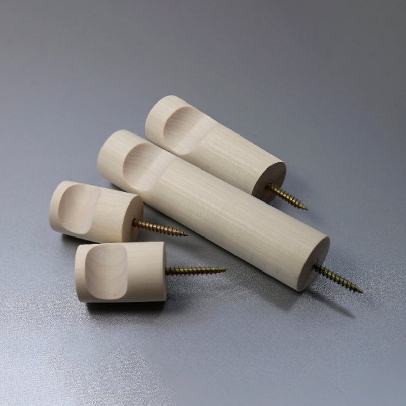 Wall Birch hook Diameter 1,5in Lamp, Handbag, Plant hook Hanger. Macrame holder - 衣架/挂勾 - 木头 