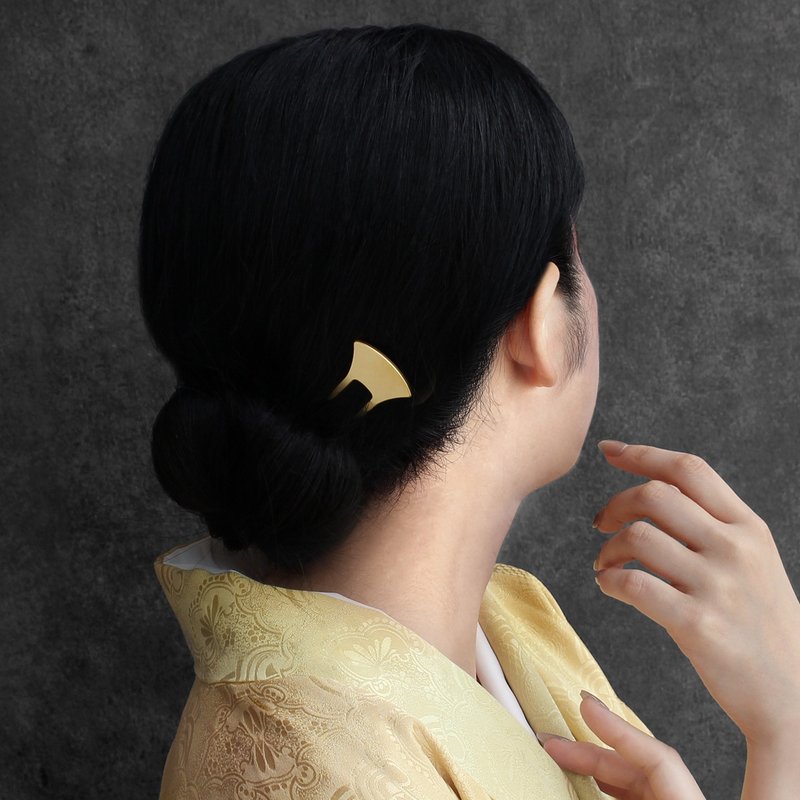 KANZASHI 簪 【koiki Wave / Hira-Gold】 - 发饰 - 不锈钢 金色