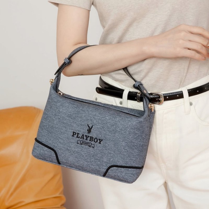 PLAYBOY - 肩背包附长背带 Elevated系列 - 蓝色 - 手提包/手提袋 - 其他材质 蓝色