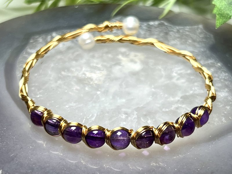 【莫名奇妙杂货店】天然紫水晶硬手环 - 手链/手环 - 水晶 紫色