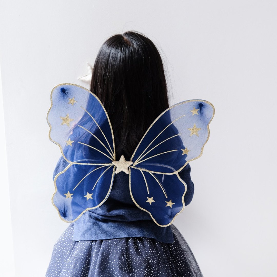 英国Mimi & Lula AW21_变装派对-灰蓝星星蝴蝶翅膀 - 婴儿饰品 - 聚酯纤维 
