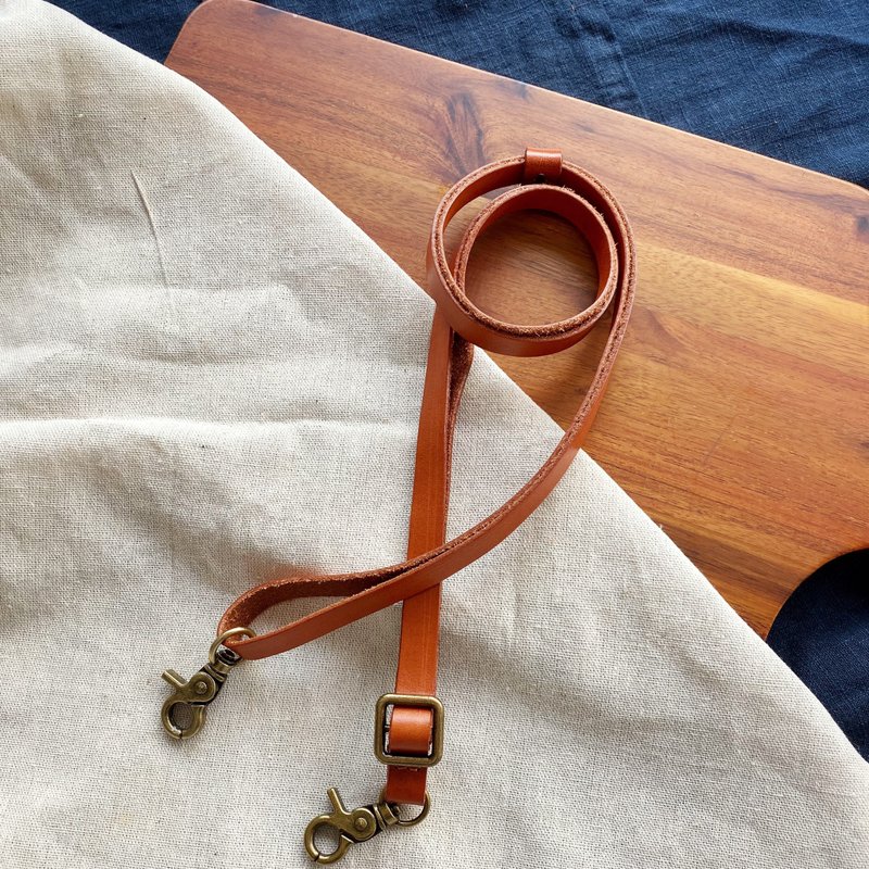 【包手作羊毛毡】真皮皮绳背带-可调式/手腕式15CM - 零钱包 - 真皮 咖啡色