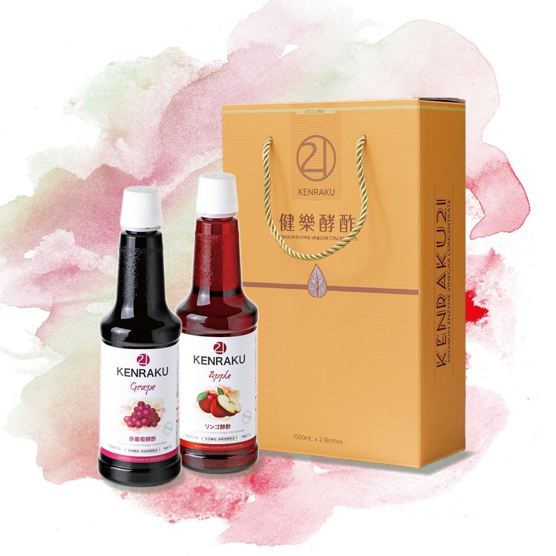 【过年礼盒】KENRAKU21 健乐窖藏酿造水果酵醋礼盒1盒2瓶入 - 醋/水果醋 - 塑料 金色