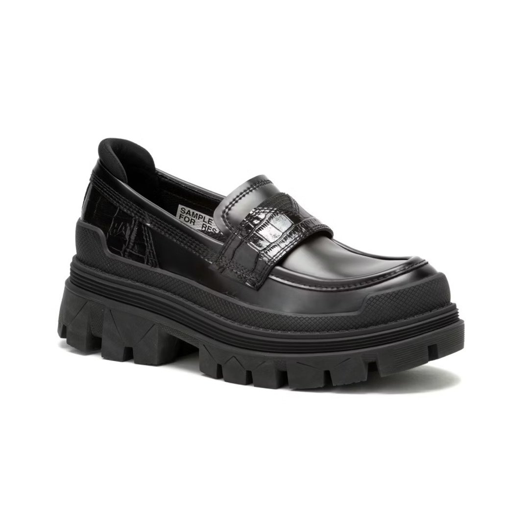 CAT HARDWEAR LOAFER 学院风厚底乐福鞋 女鞋 - 黑 - 女款牛津鞋/乐福鞋 - 真皮 