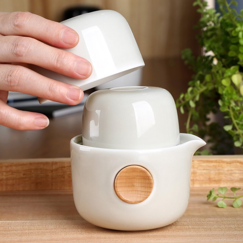 Quicker双享泡旅行组(250ml) - 茶具/茶杯 - 陶 白色