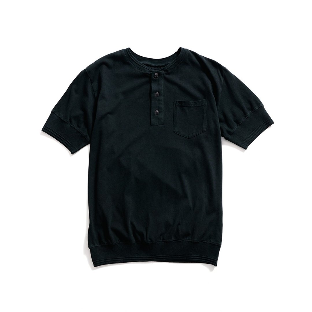 Western Pioneers Henley (S) - 黑色 Black - 男装上衣/T 恤 - 棉 