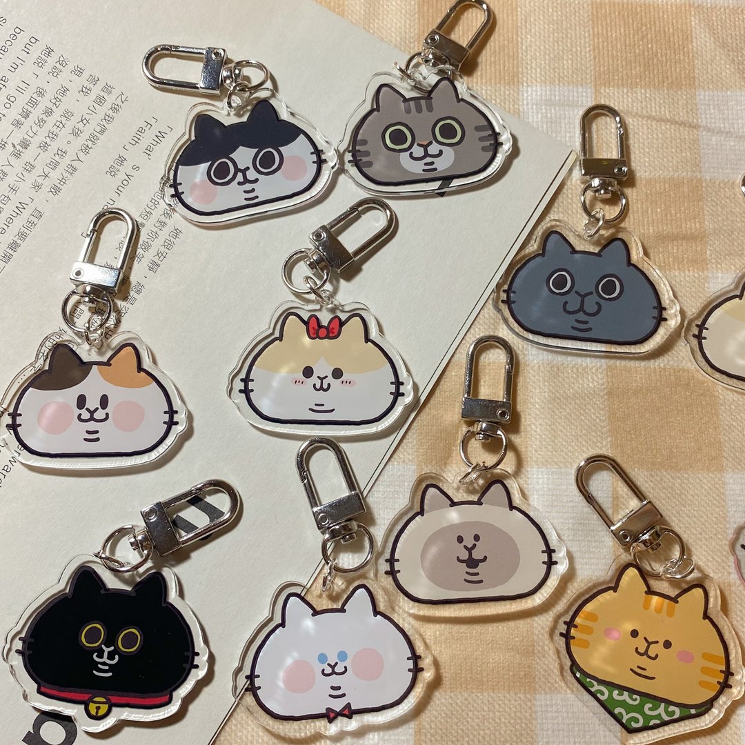 猫头airpods双面小吊饰 - 钥匙链/钥匙包 - 压克力 