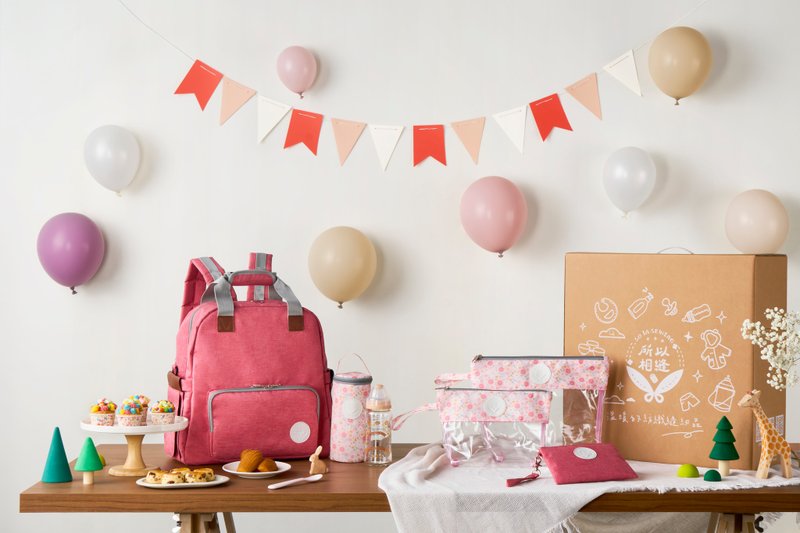 Soin Sewing 所以相缝 - 汤饼志喜礼盒-缤纷花彩 - 满月礼盒 - 聚酯纤维 粉红色