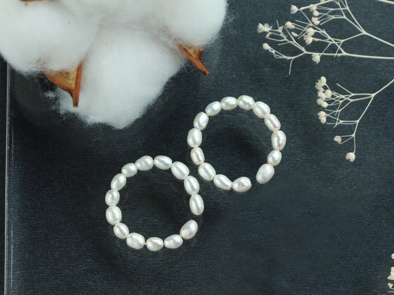 14kgf- rice pearl ear cuff - 耳环/耳夹 - 其他金属 金色