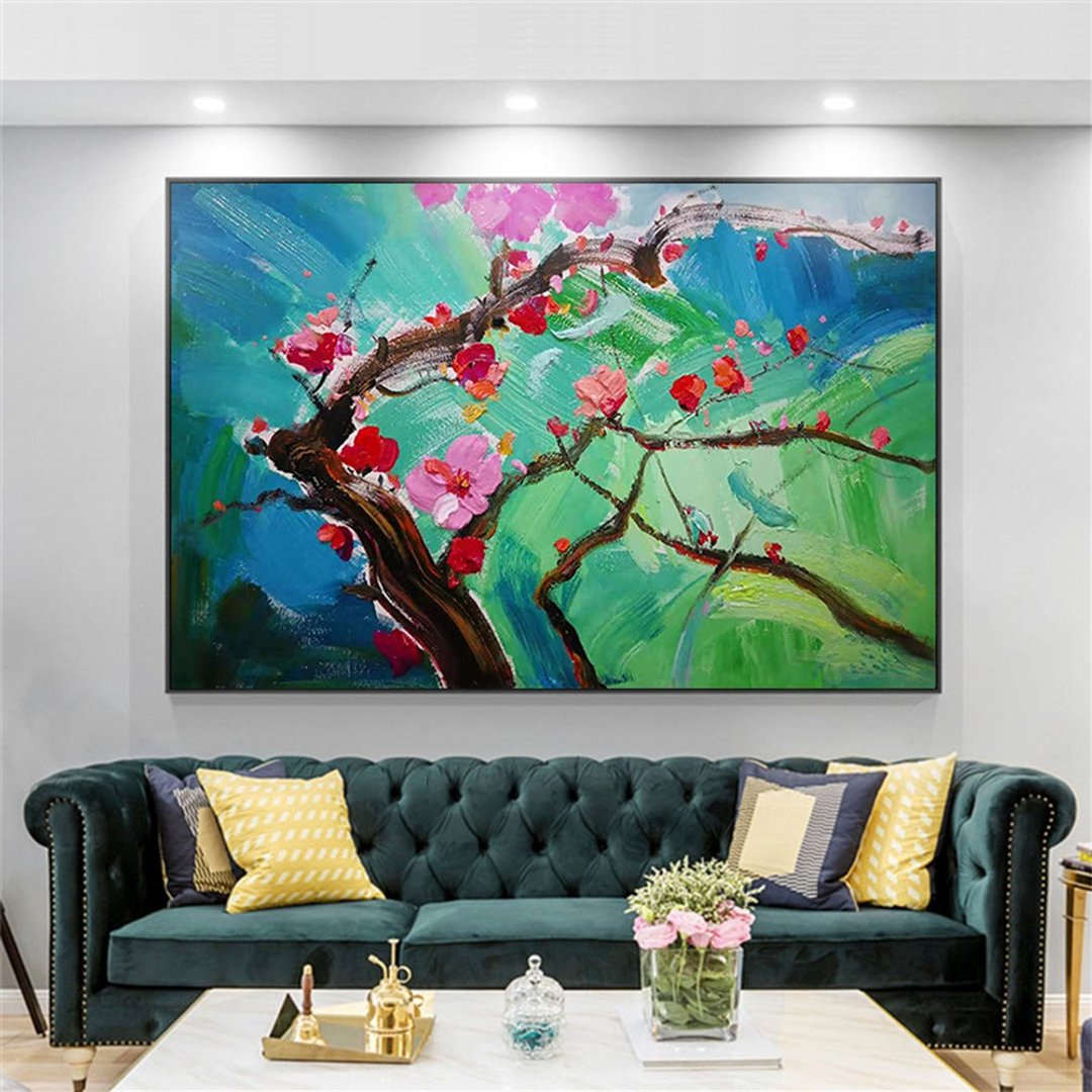梅红 油画/手绘/抽象/原创商品/北欧风格/装饰画/挂画 - 海报/装饰画/版画 - 亚麻 红色