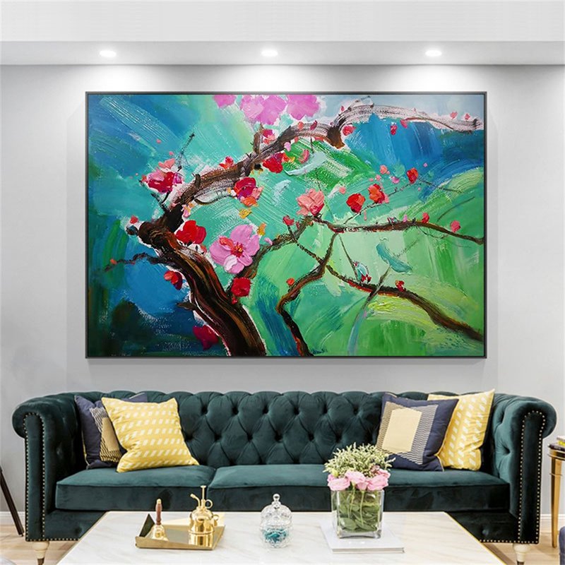 梅红 油画/手绘/抽象/原创商品/北欧风格/装饰画/挂画 - 海报/装饰画/版画 - 亚麻 红色