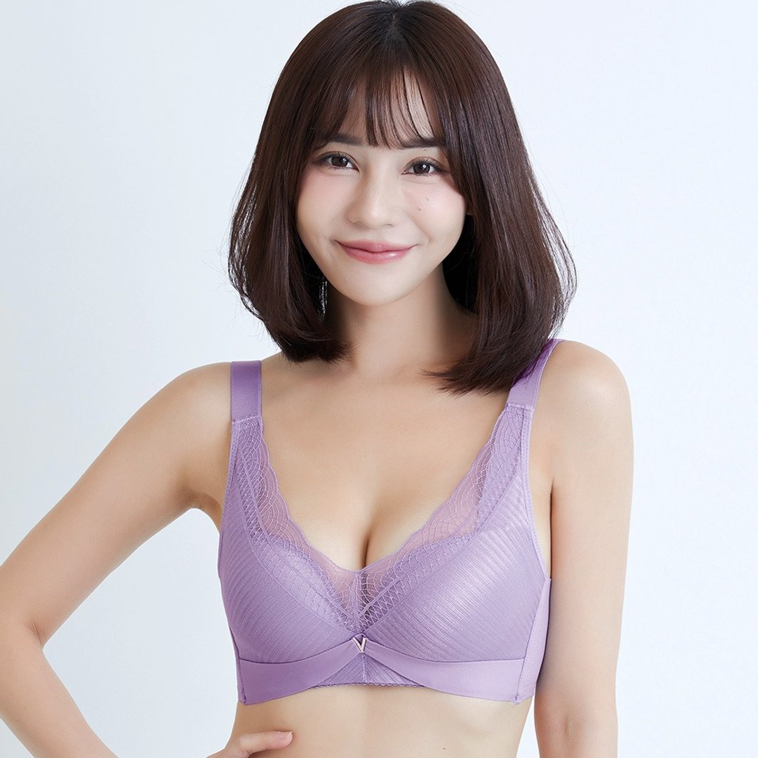 Pink Lady 无钢圈 B罩杯 甜美稚嫩 无痕侧背片 微加厚衬 集中内衣 - 女士内衣裤 - 其他人造纤维 紫色